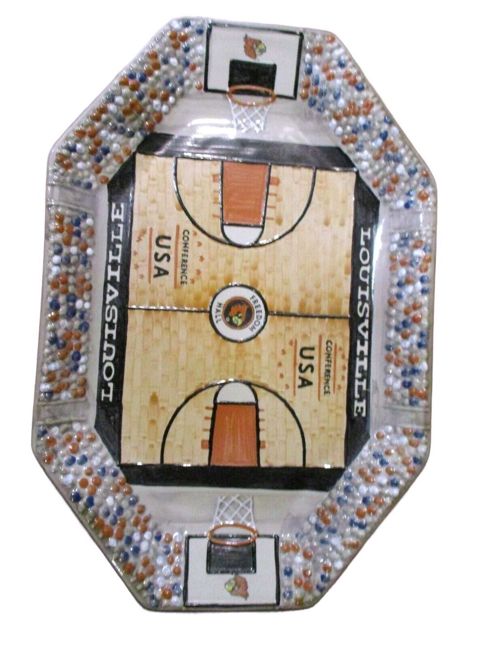 Vintage Louisville Stoneware Basketball Court Platter 18x12 Kentucky Sports